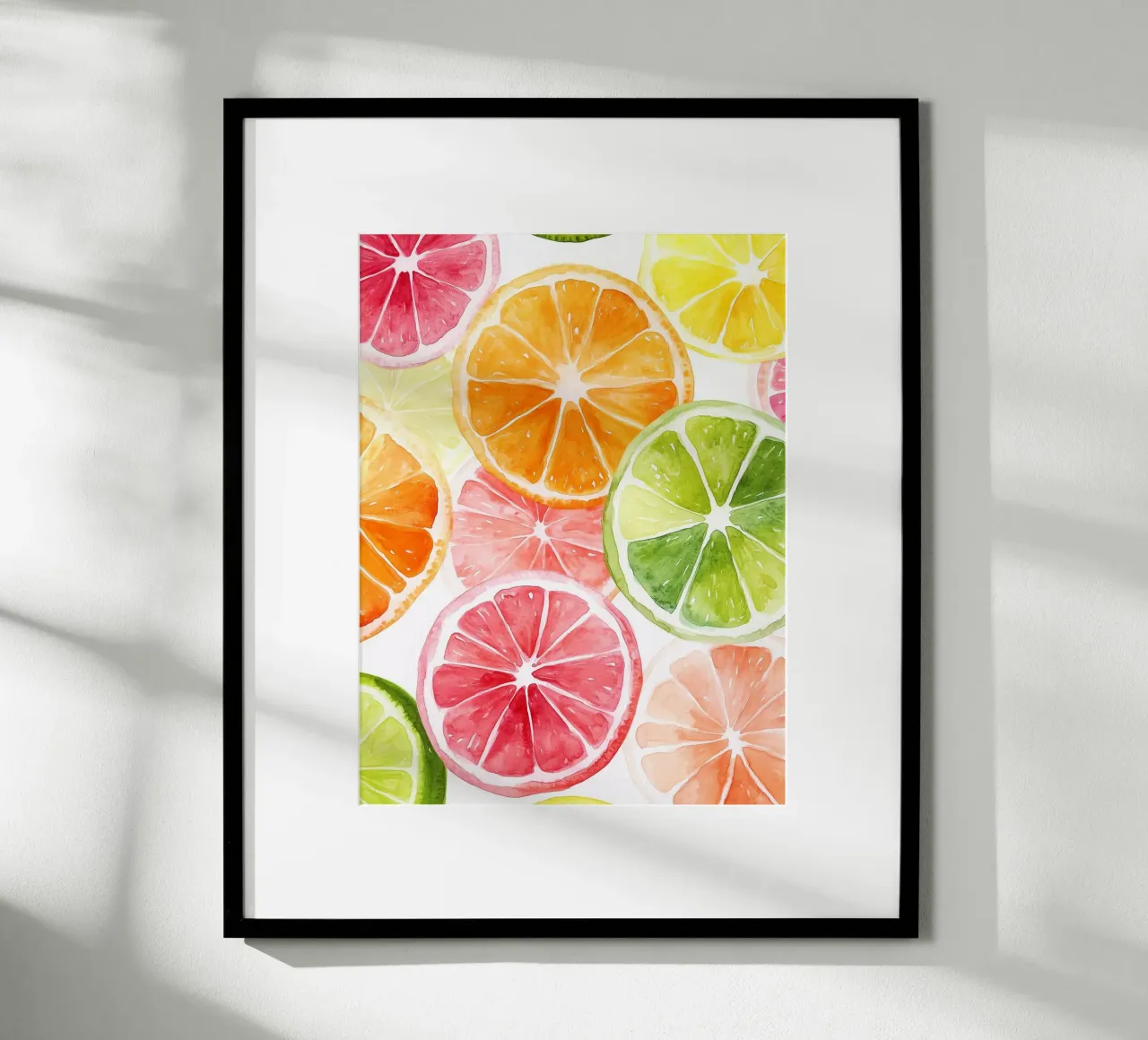Acquerelli agli agrumi poster con telaio in legno da Spice & Style
