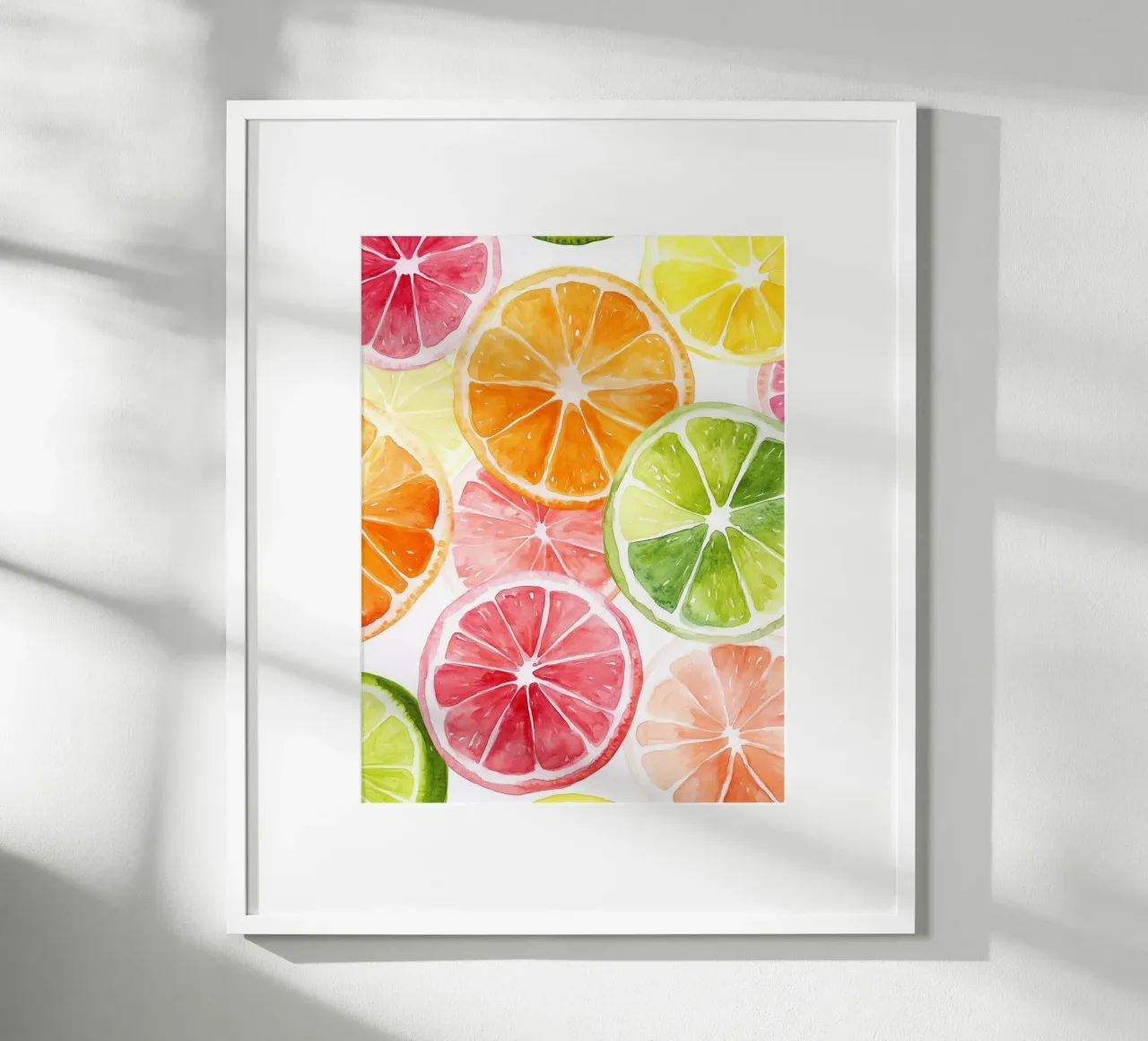 Acquerelli agli agrumi poster con telaio in legno da Spice & Style