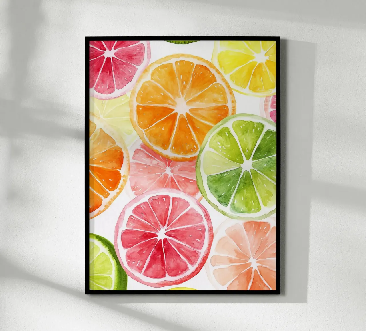 Acquerelli agli agrumi poster con telaio in legno da Spice & Style