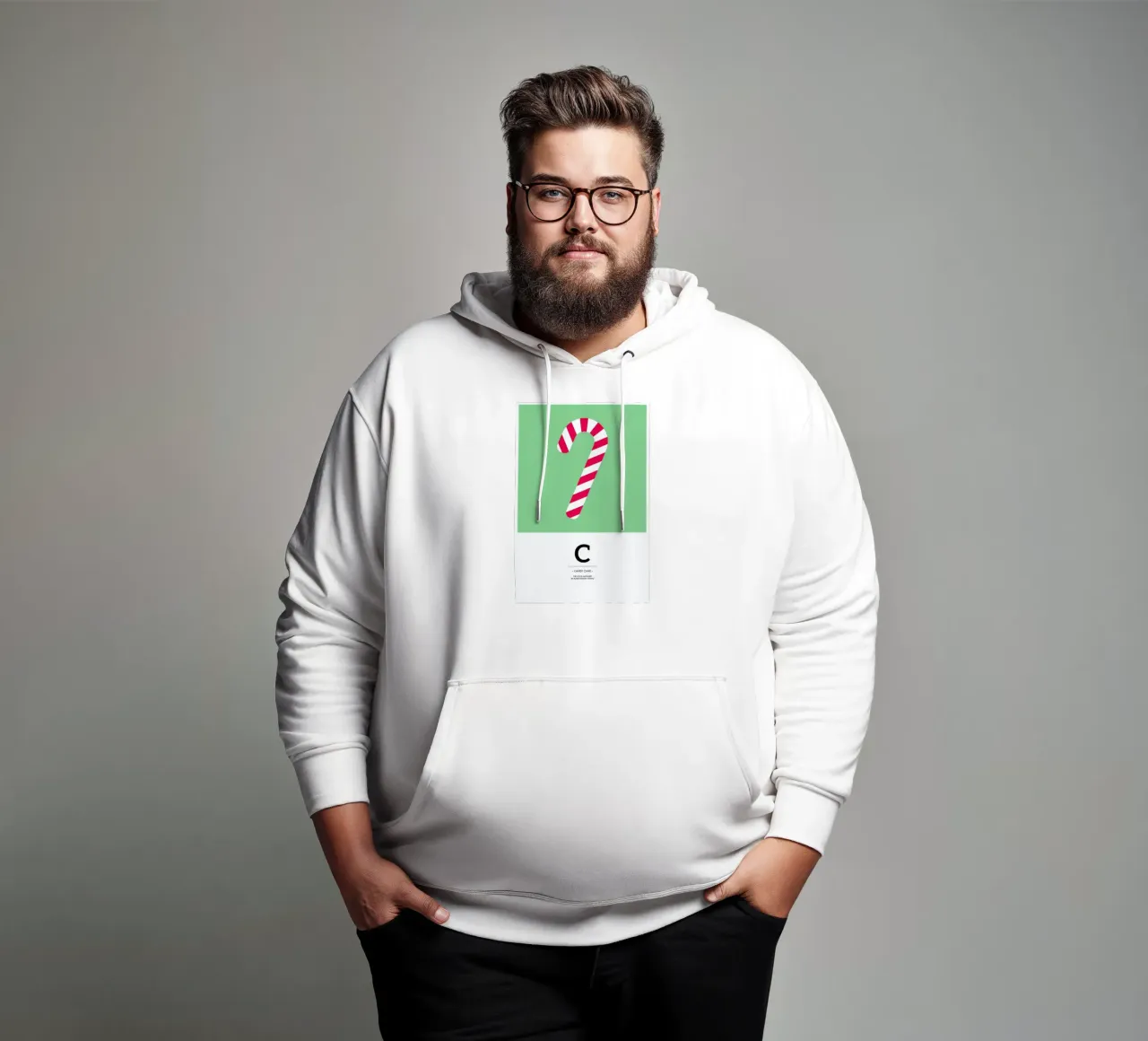 Food Alphabet Xmas Edition C felpa con cappuccio da BLAEK Design Studio