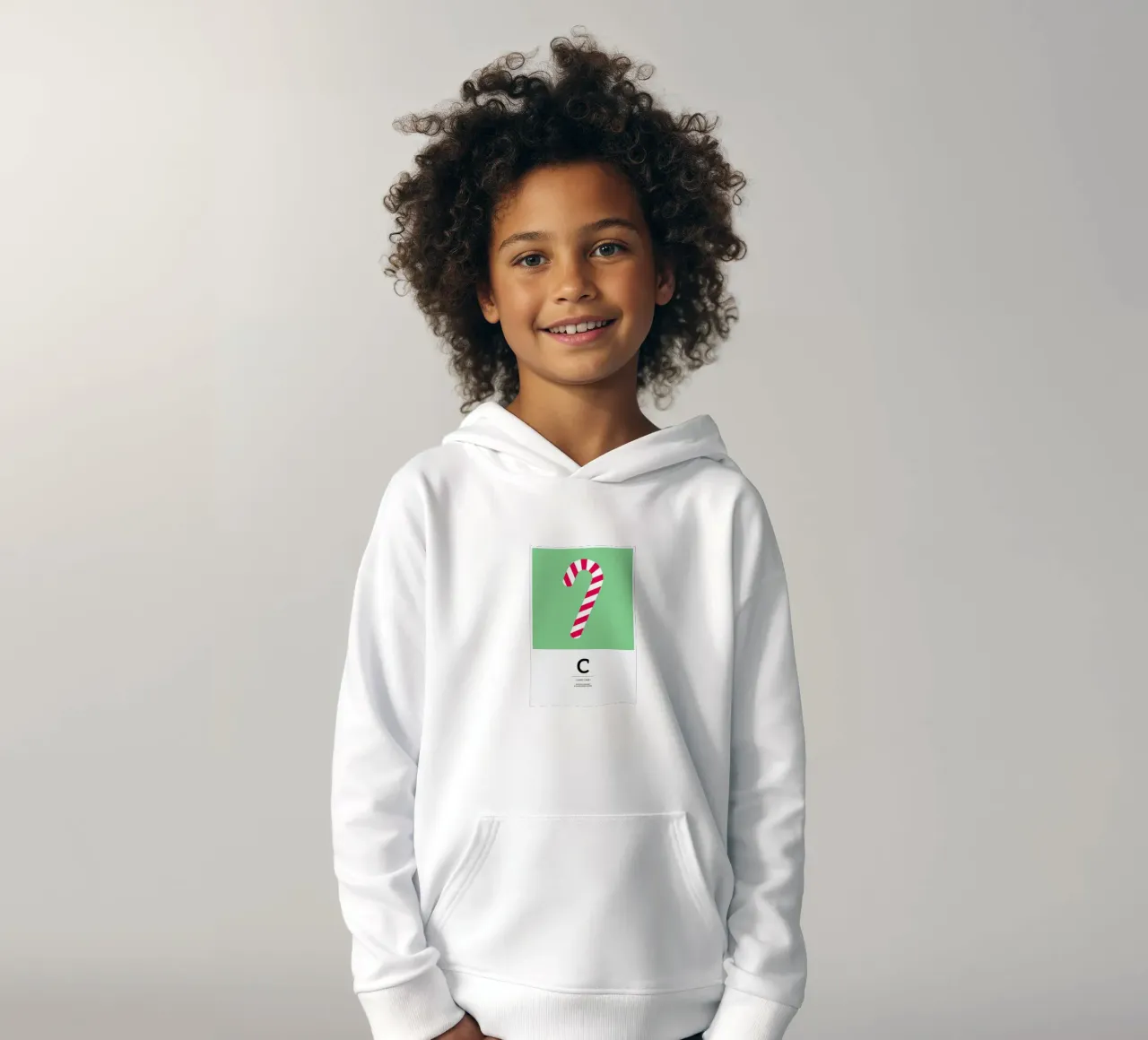 Food Alphabet Xmas Edition C felpa bambino con cappuccio da BLAEK Design Studio