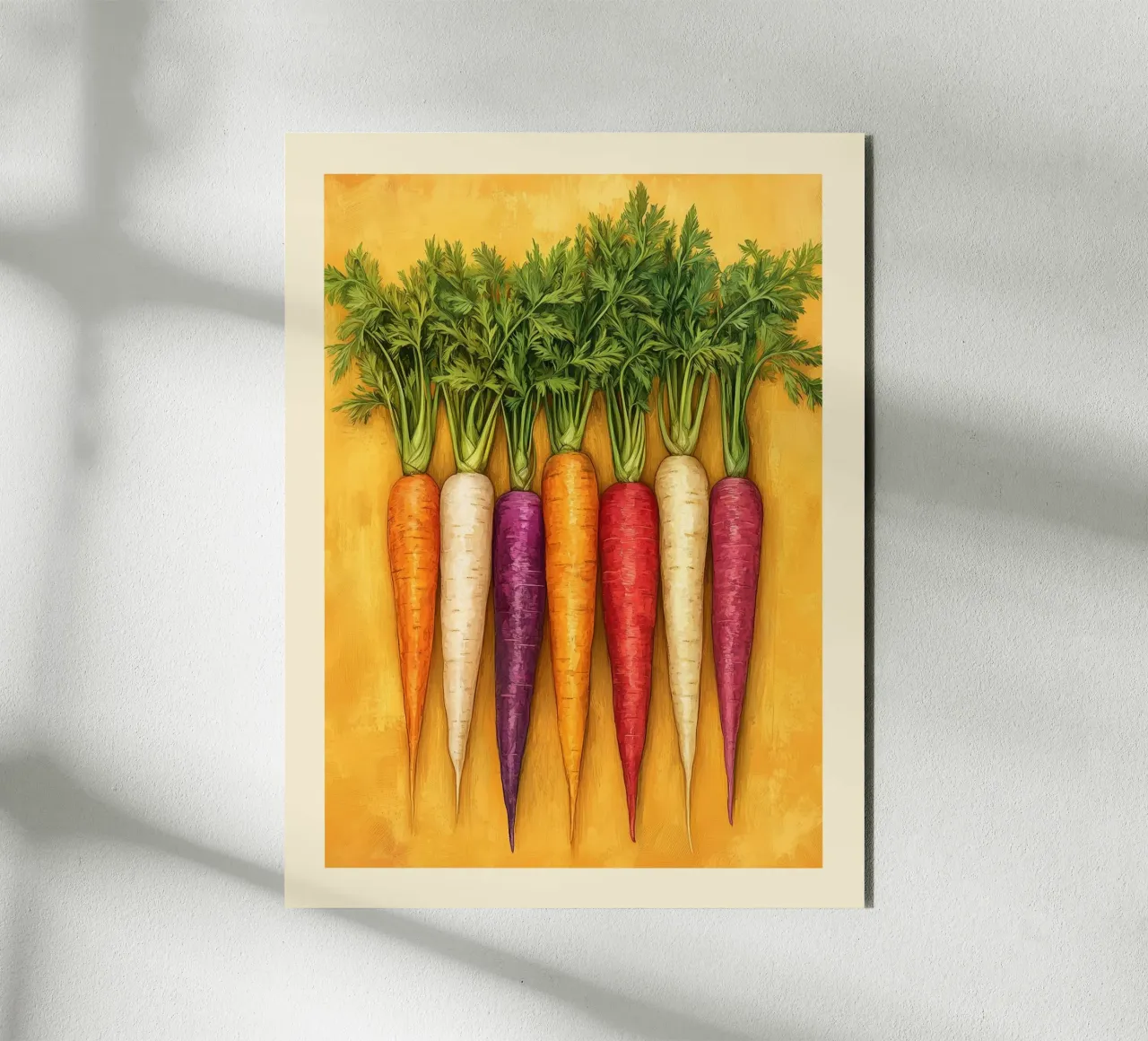 Illustrazione di carote colorate alluminio dibond da Spice & Style