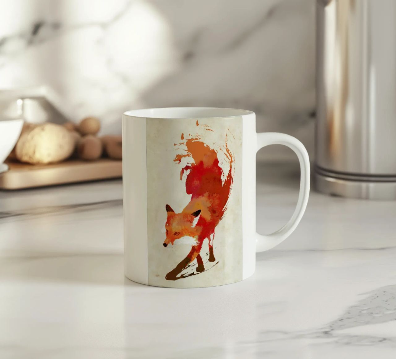 Vulpes vulpes tazza in ceramica da Róbert Farkas