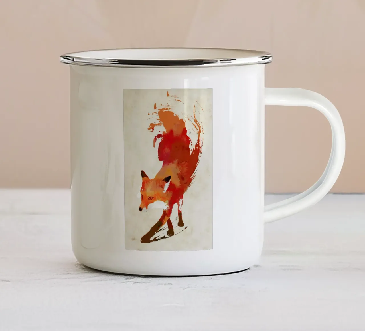 Vulpes vulpes emaille mok van Róbert Farkas