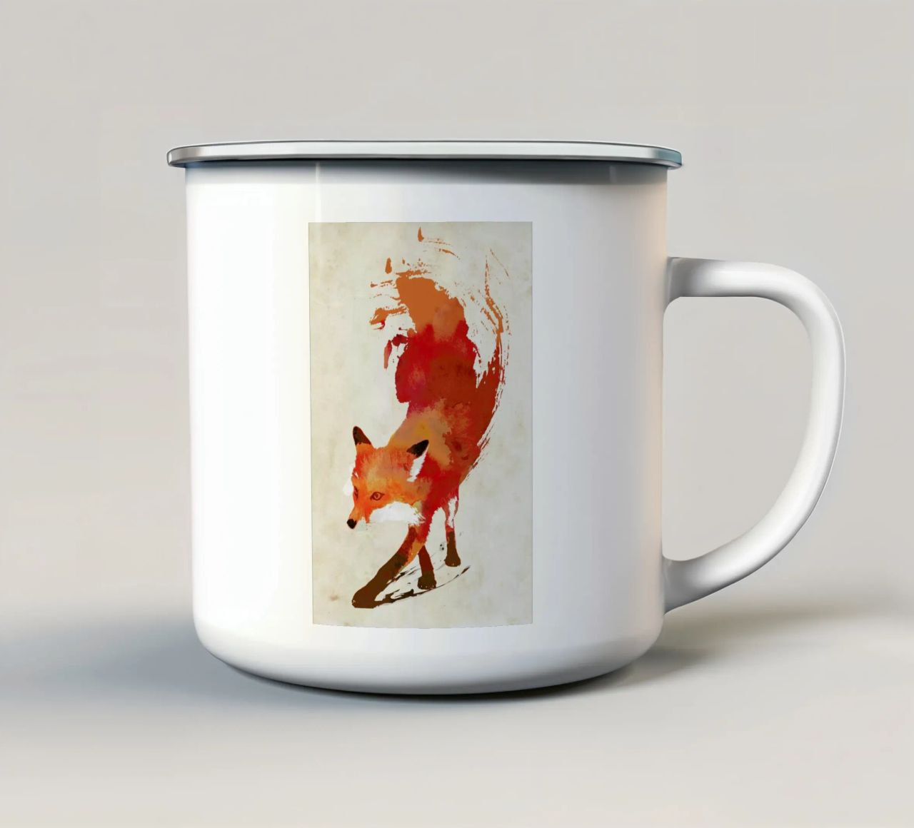 Vulpes vulpes tazza in smalto da Róbert Farkas