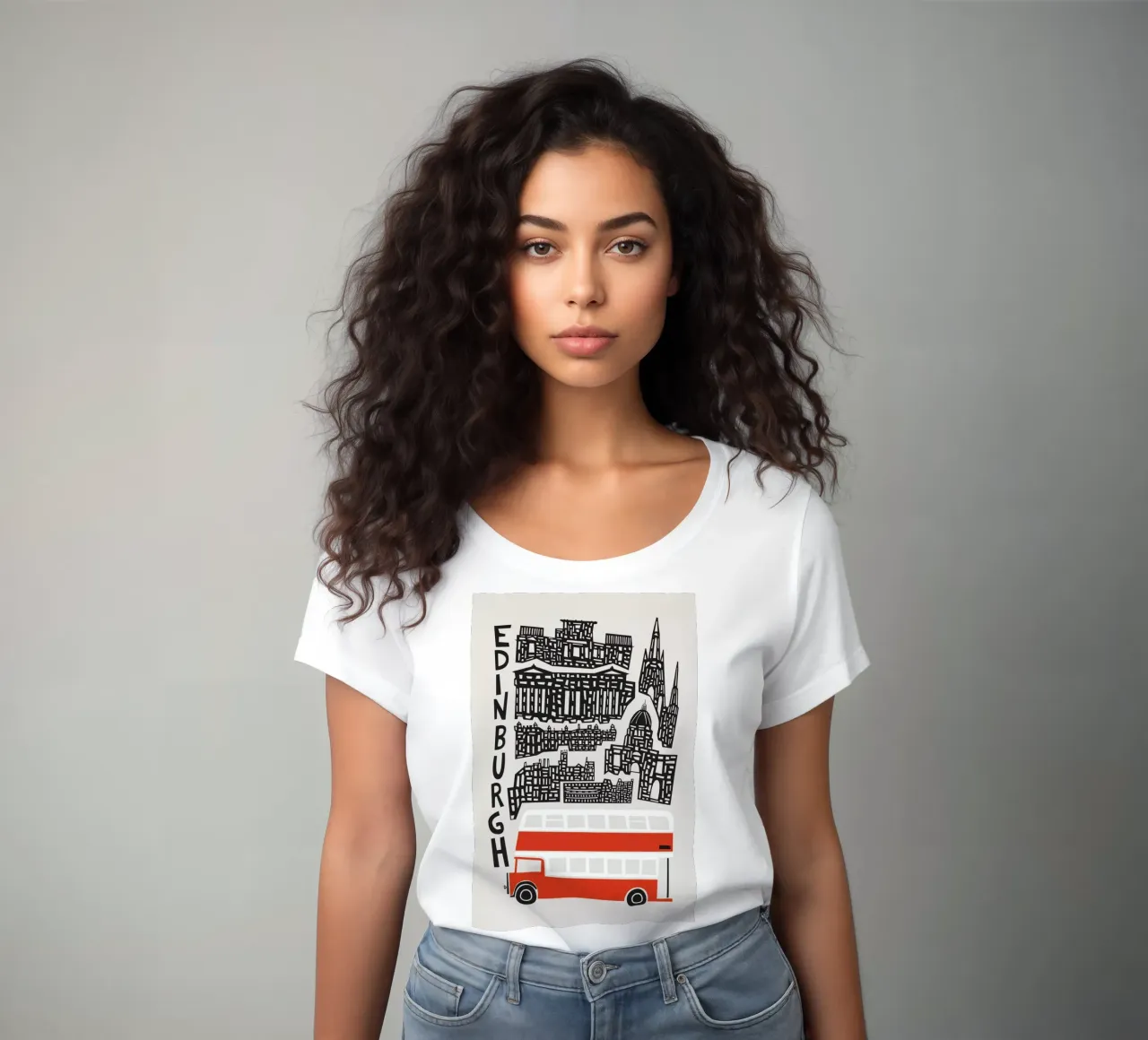 Edinburgh CItyscape women's fitted t-shirt by Fox & Velvet