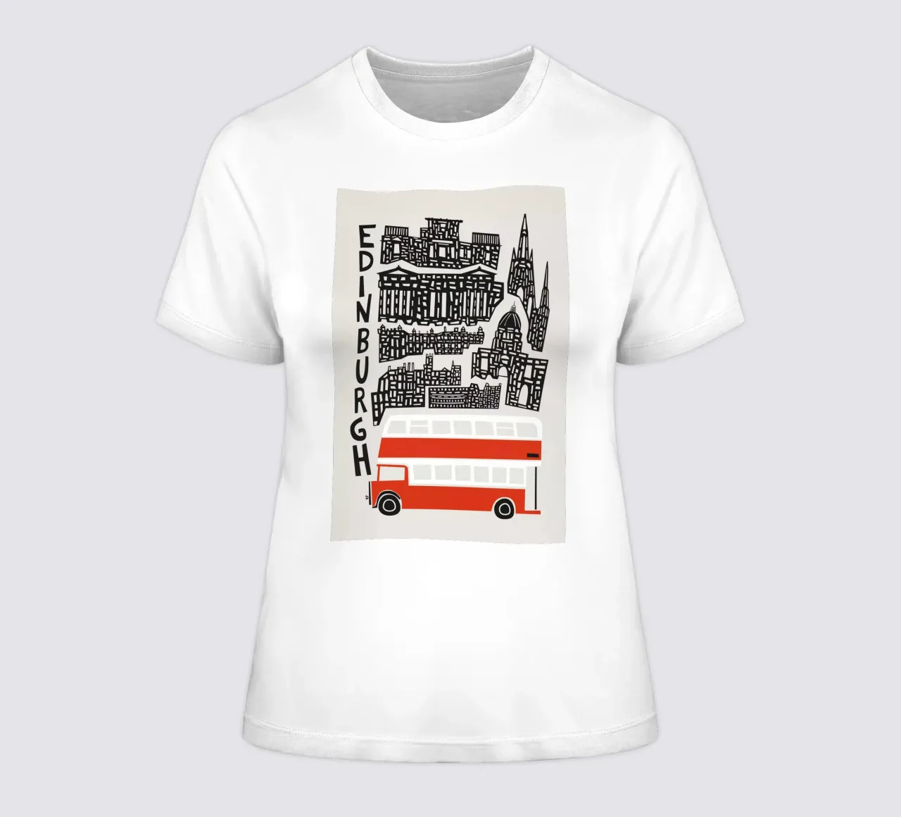 Edinburgh CItyscape women's fitted t-shirt by Fox & Velvet