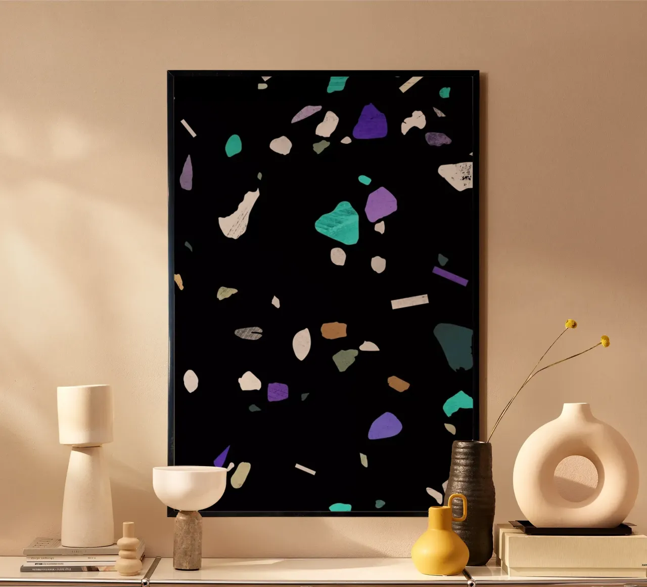 Painted terrazzo 2 poster con telaio in alluminio da STUDIO LEEMO