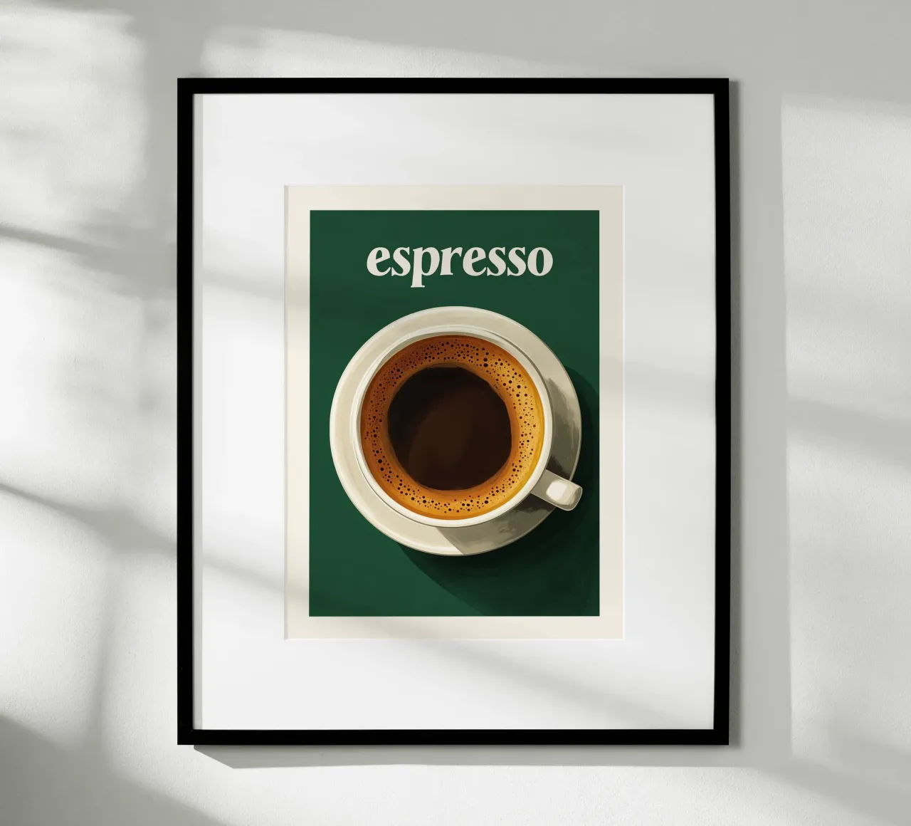 Espresso Coffee Art Poster green hahnemühle by Spice & Style