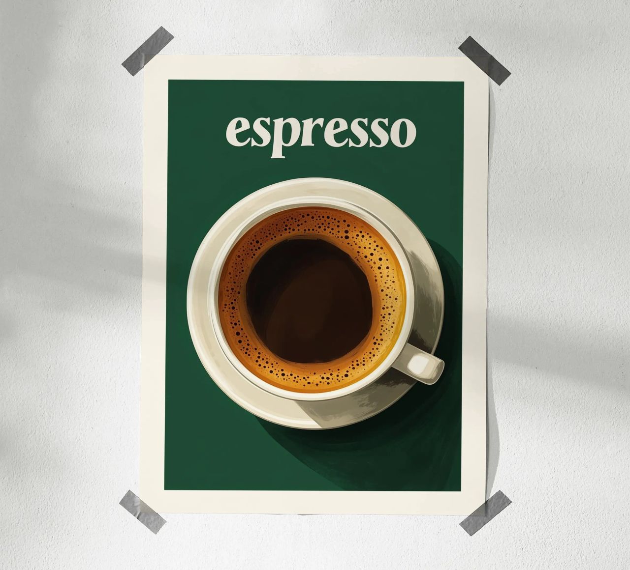 Espresso Kaffee Kunst Poster grün Poster von Spice & Style