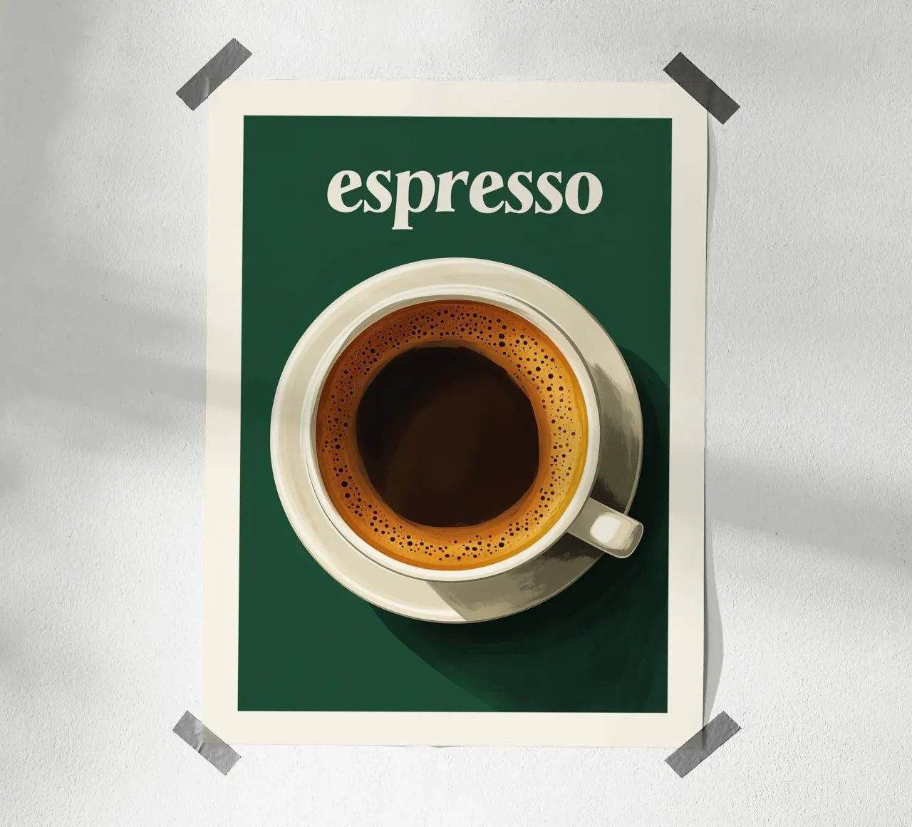 Espresso Coffee Art Poster green hahnemühle by Spice & Style