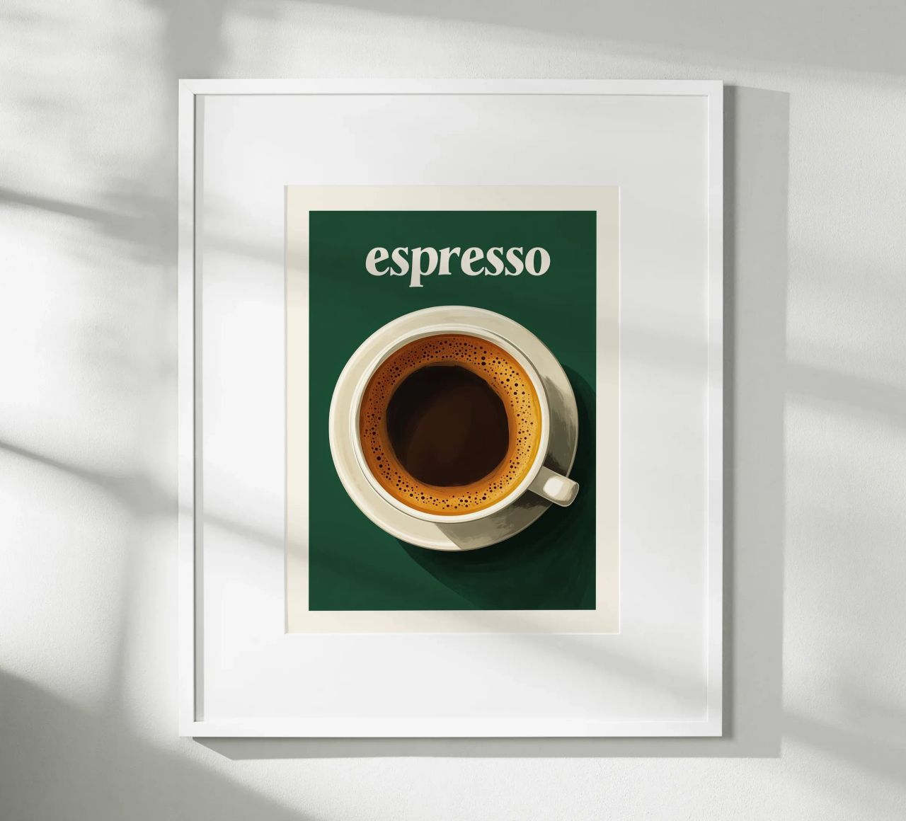 Espresso Kaffee Kunst Poster grün Poster von Spice & Style
