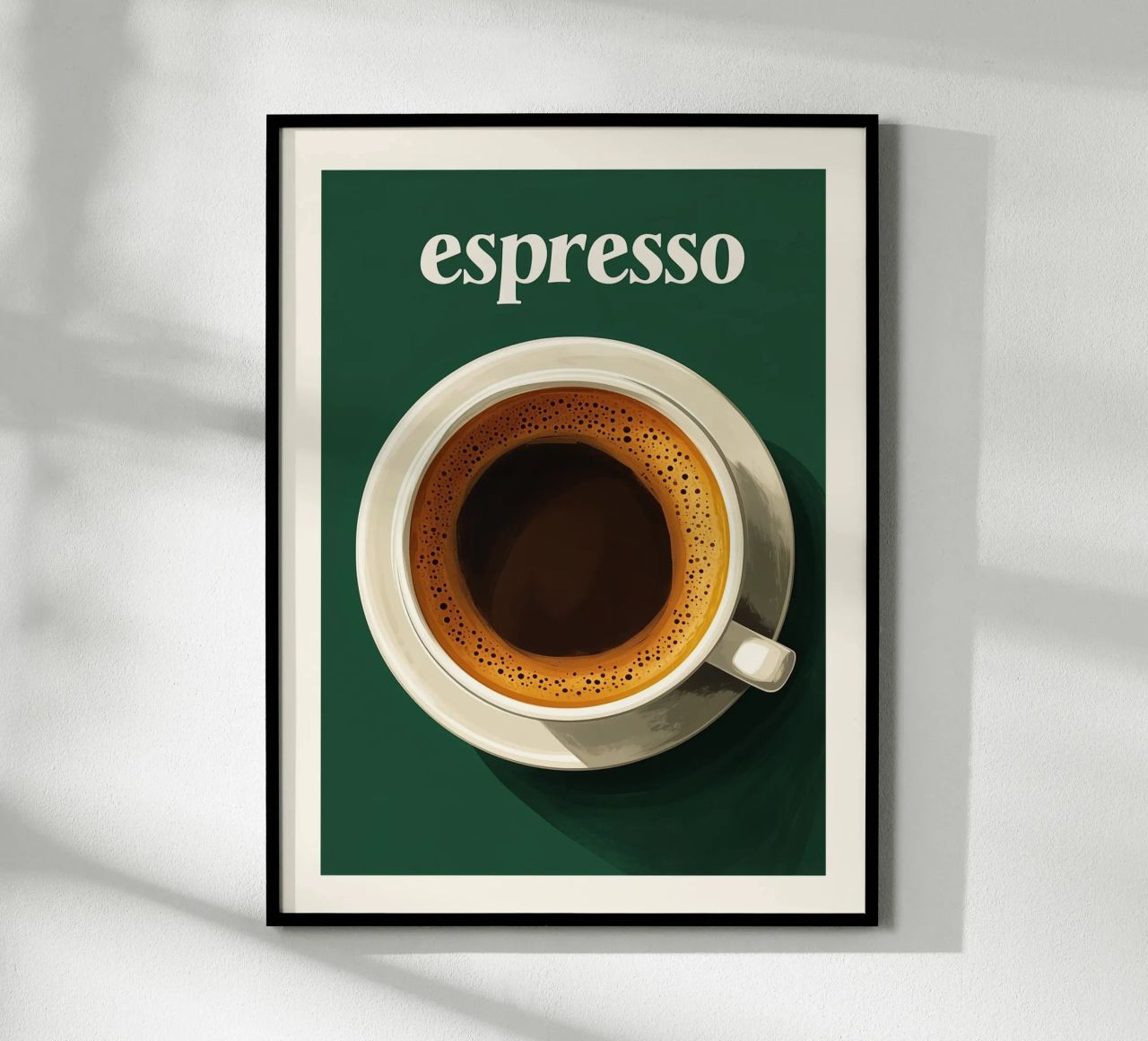 Espresso Kaffee Kunst Poster grün Poster von Spice & Style