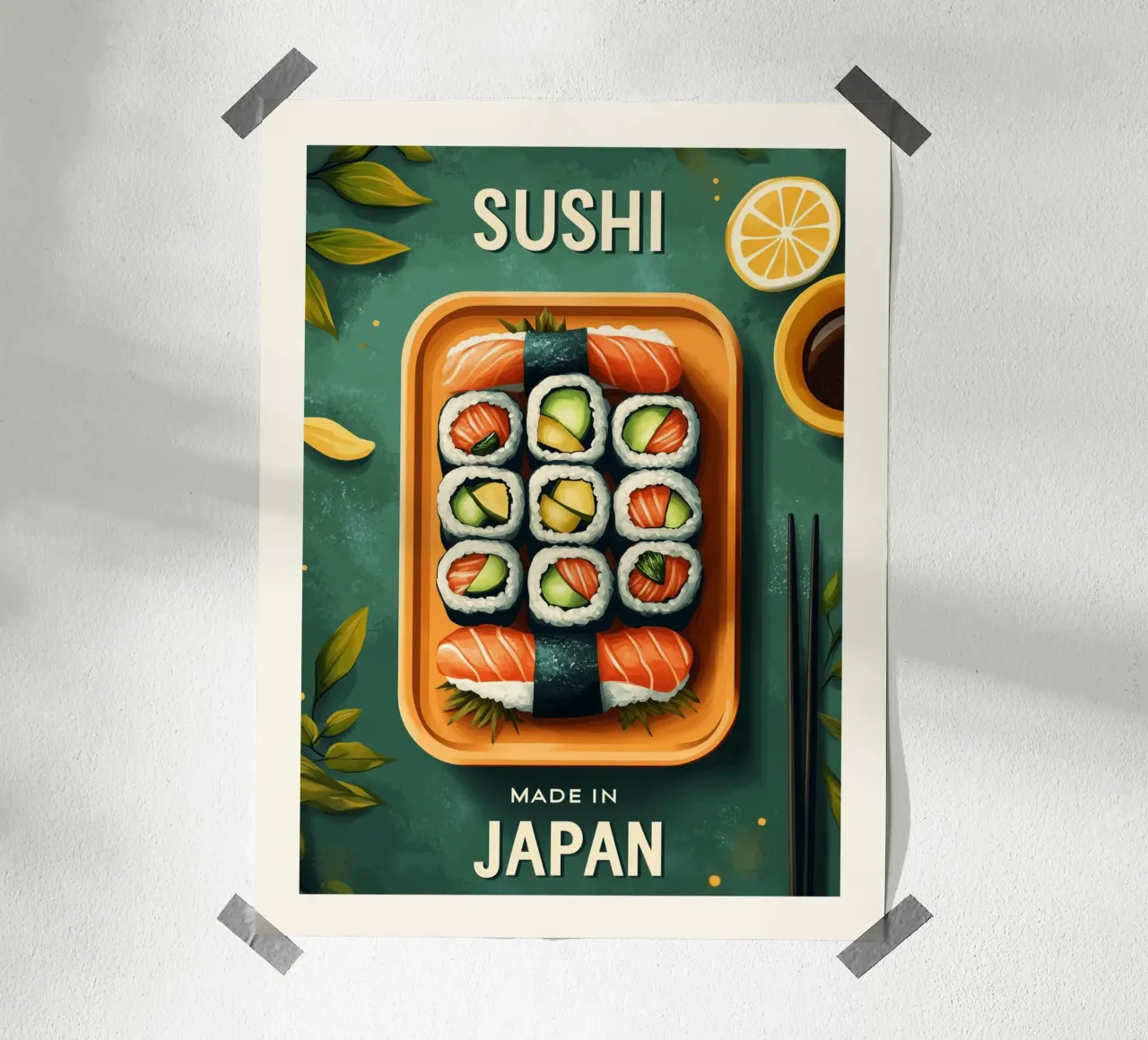 Poster per vassoio di sushi giapponese carta hahnemühle da Spice & Style