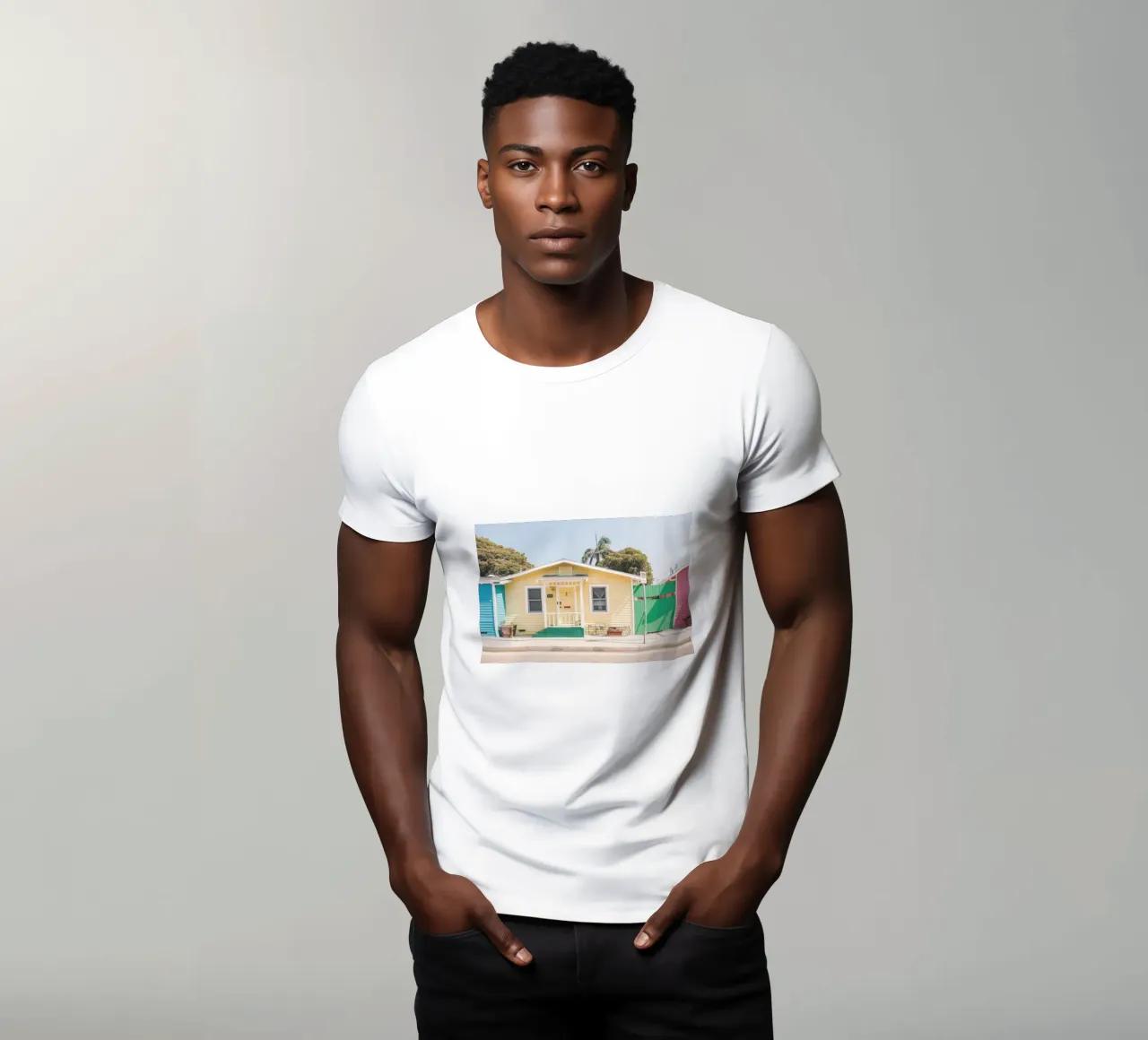 Los Angeles, USA I Case sulla spiaggia in colori pastello t-shirt da Julie Travel Photography