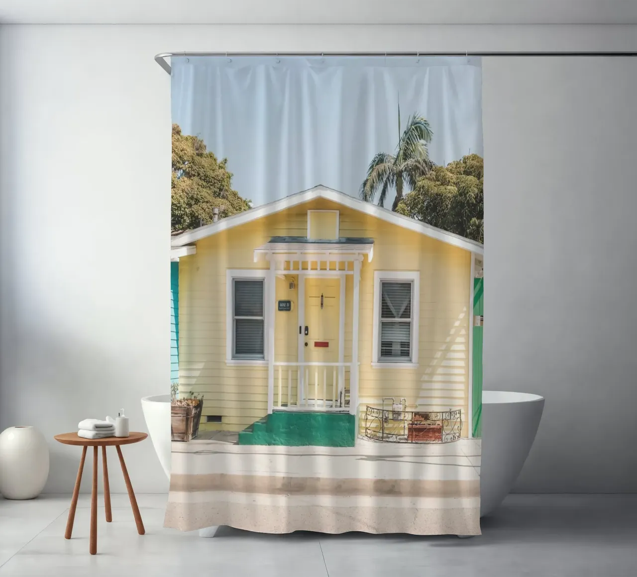Los Angeles, USA I Case sulla spiaggia in colori pastello tenda da doccia da Julie Travel Photography