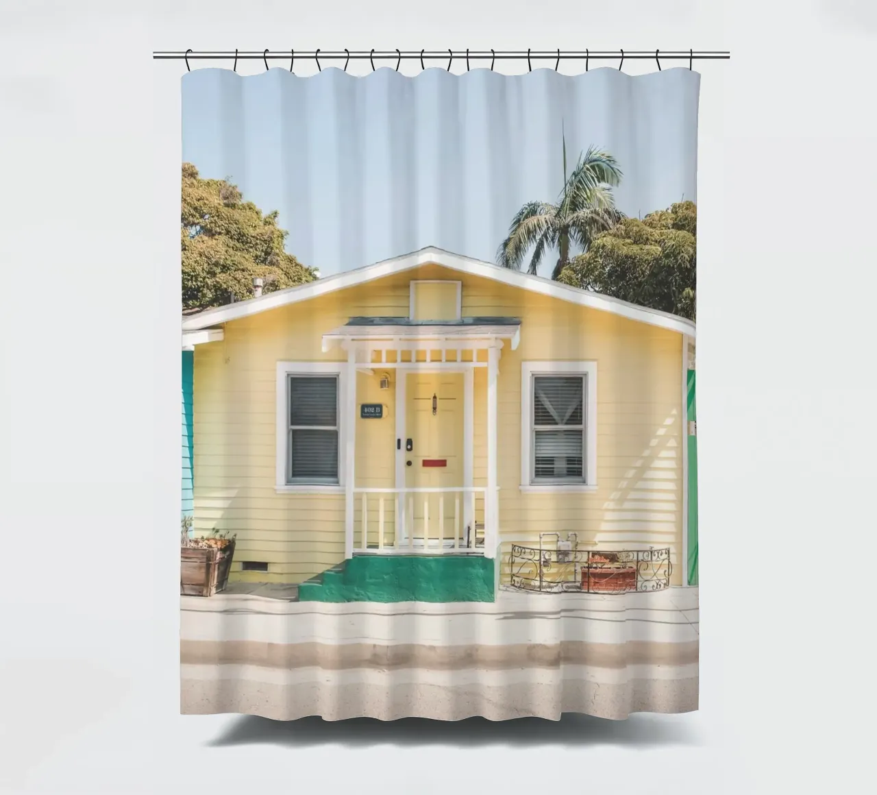 Los Angeles, USA I Case sulla spiaggia in colori pastello tenda da doccia da Julie Travel Photography