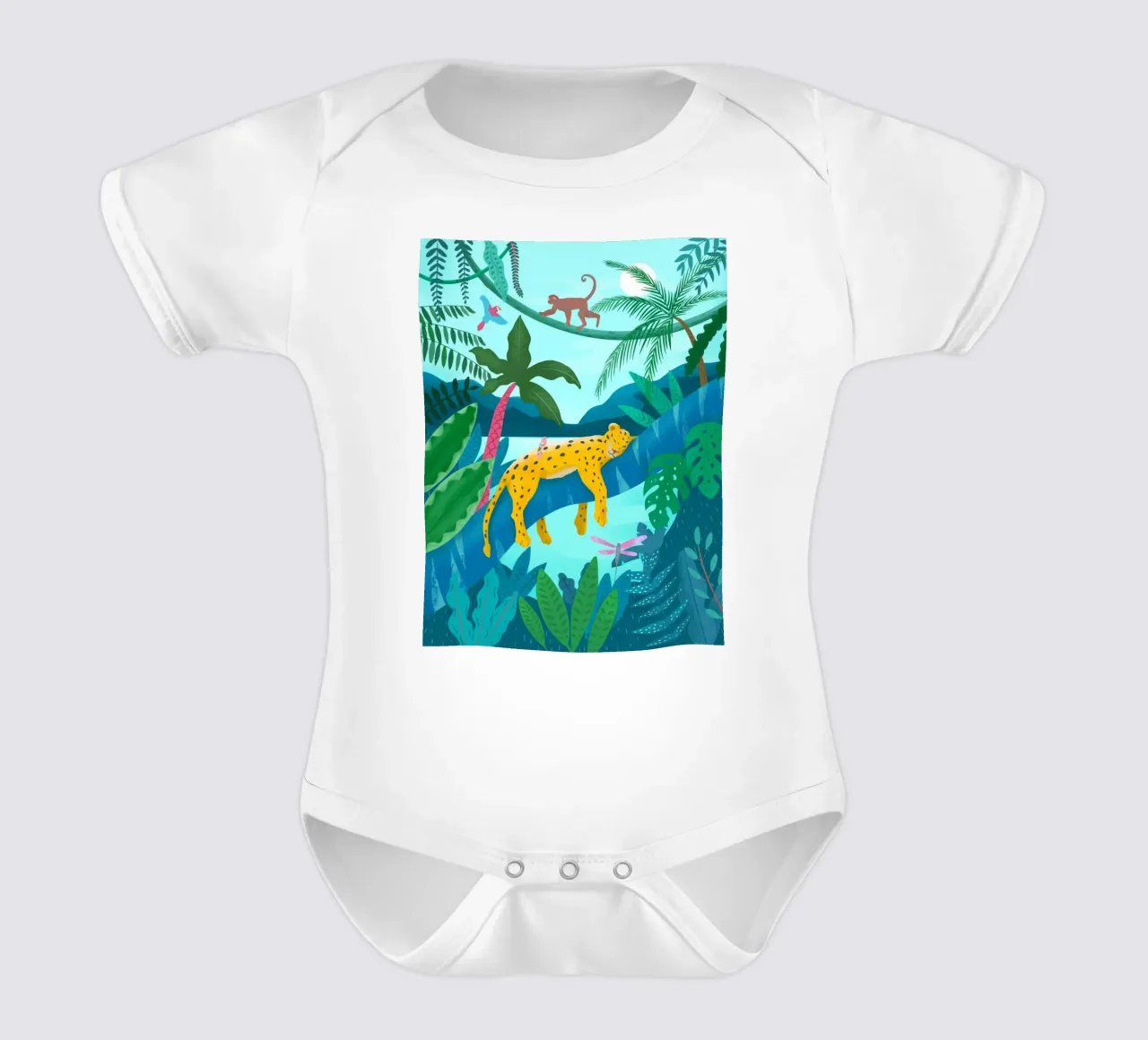 Jungle Leopard body neonato maniche corte da PetrArts