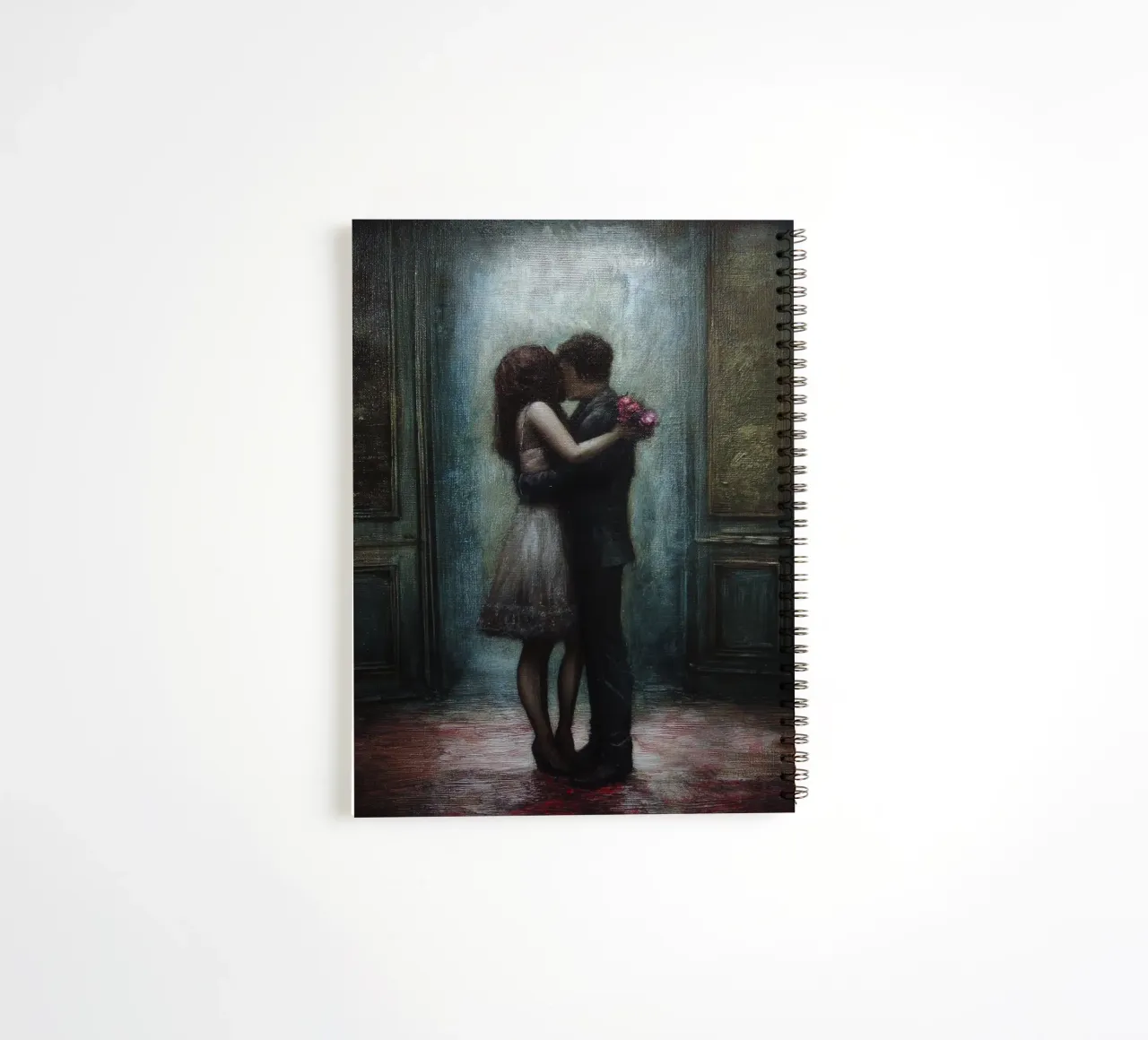 Valentine Kiss Painting spiral notebook by Motivate-Today