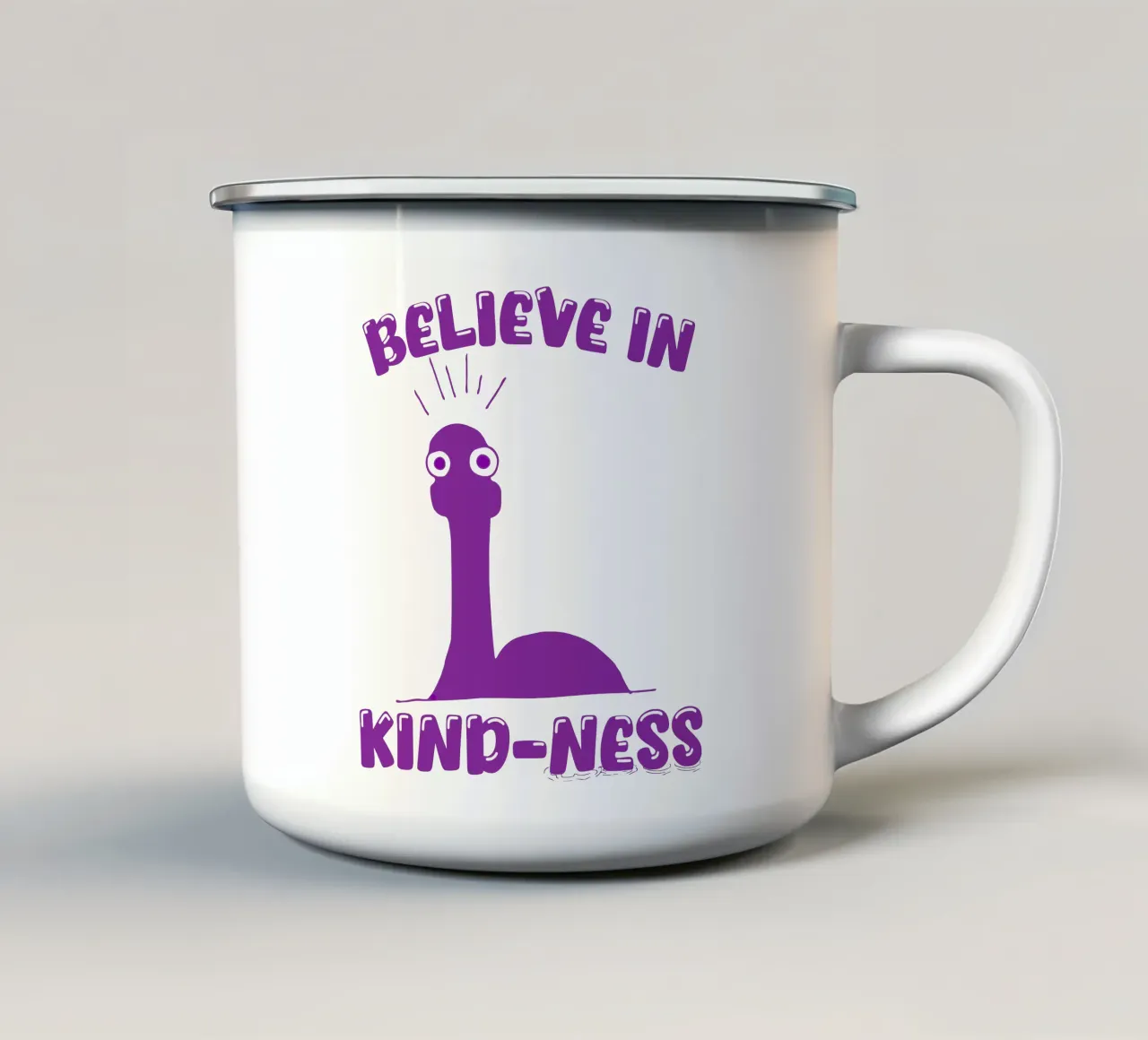 Credere nella gentilezza tazza in smalto da sillyindustries