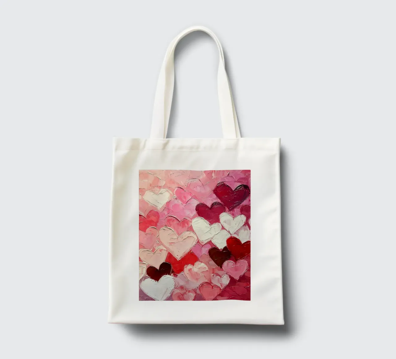 Red Pink Hearts tote bag by IamHomeStudio