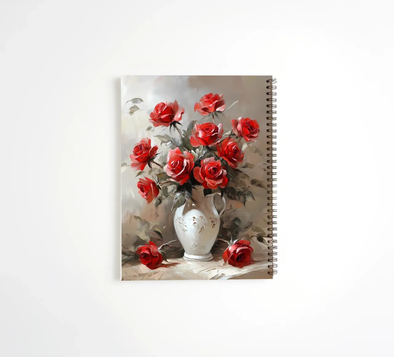 Vintage Red Roses spiral notebook by IamHomeStudio