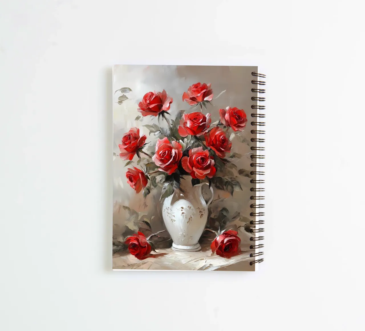Vintage Red Roses spiral notebook by IamHomeStudio