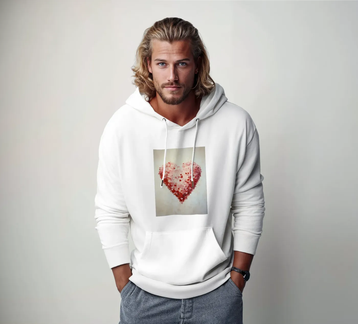 Cuore felpa con cappuccio da IamHomeStudio