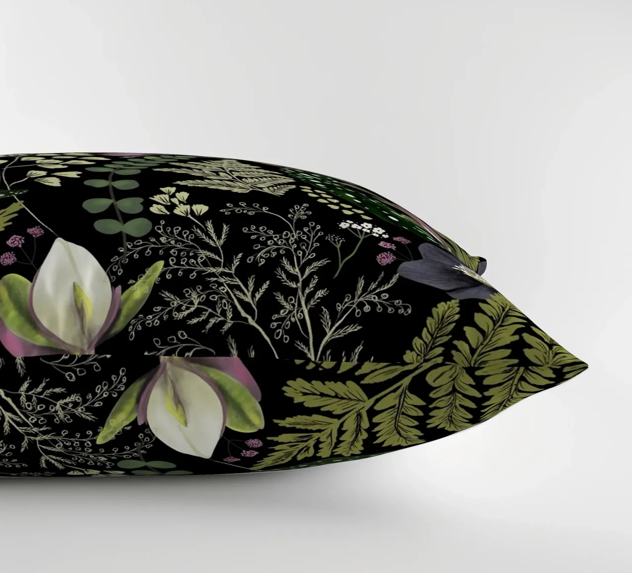 Dark Mystical Garden Botanical Pattern cuscino da anisillustration