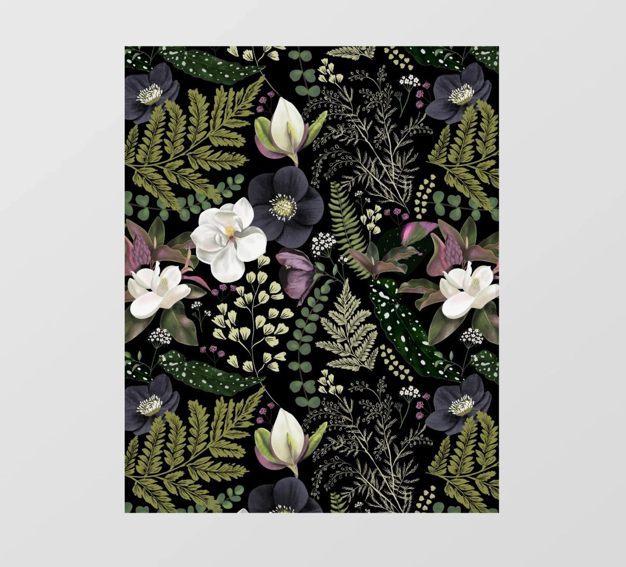 Dark Mystical Garden Botanical Pattern pellicola backlit da anisillustration