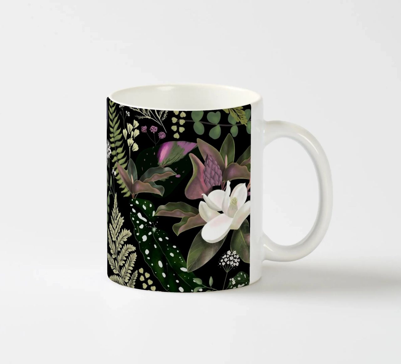 Dark Mystical Garden Botanical Pattern tazza in ceramica da anisillustration