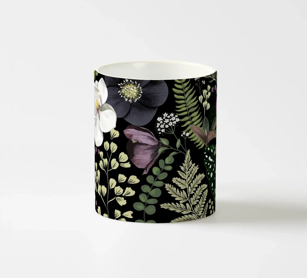 Dark Mystical Garden Botanical Pattern mug en céramique de anisillustration