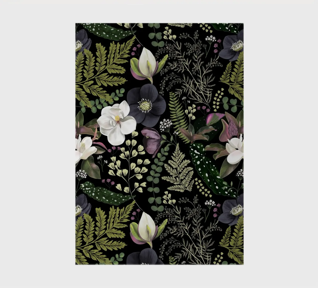 Dark Mystical Garden Botanical Pattern Notizbuch von anisillustration