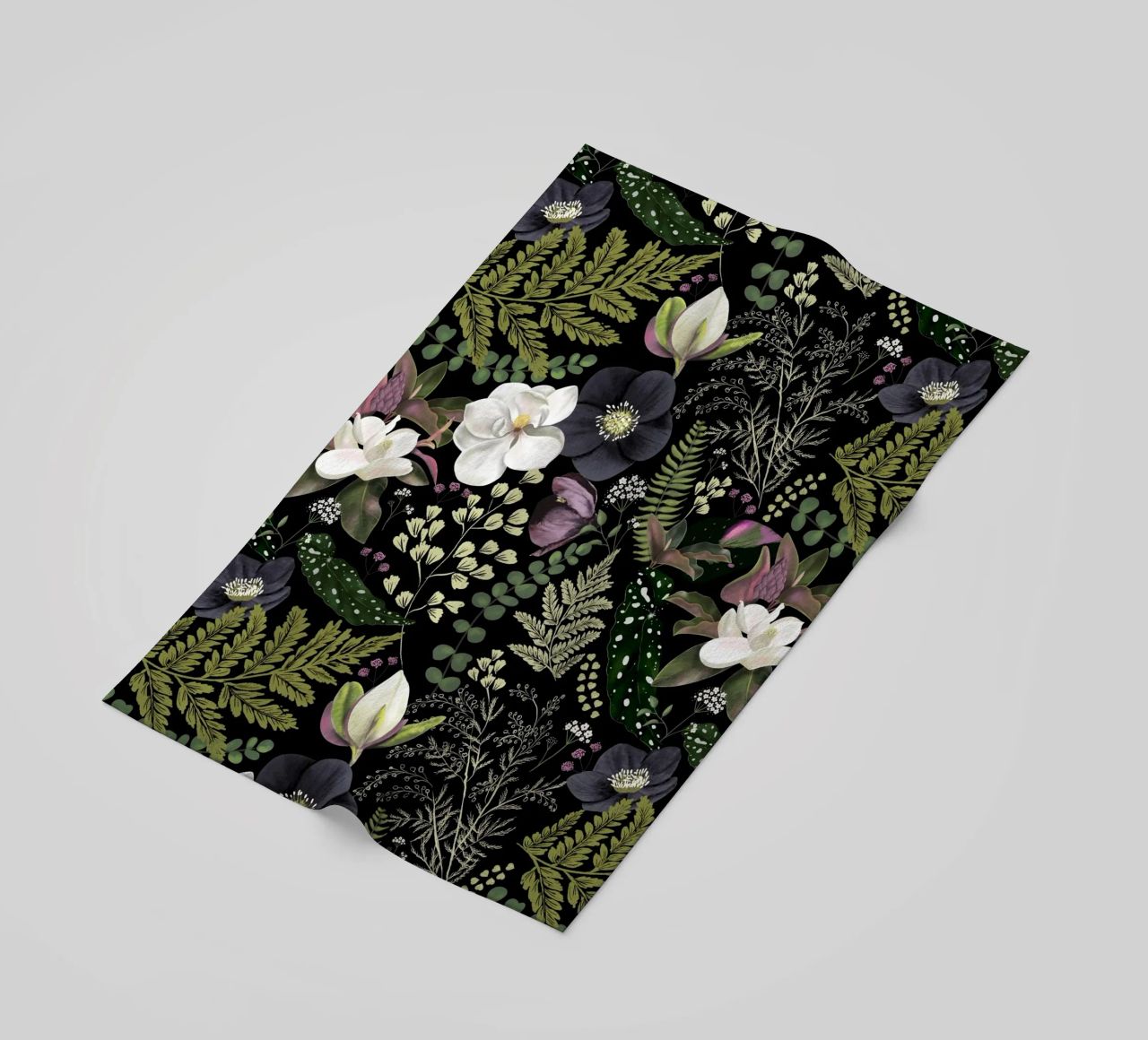 Dark Mystical Garden Botanical Pattern telo mare da anisillustration
