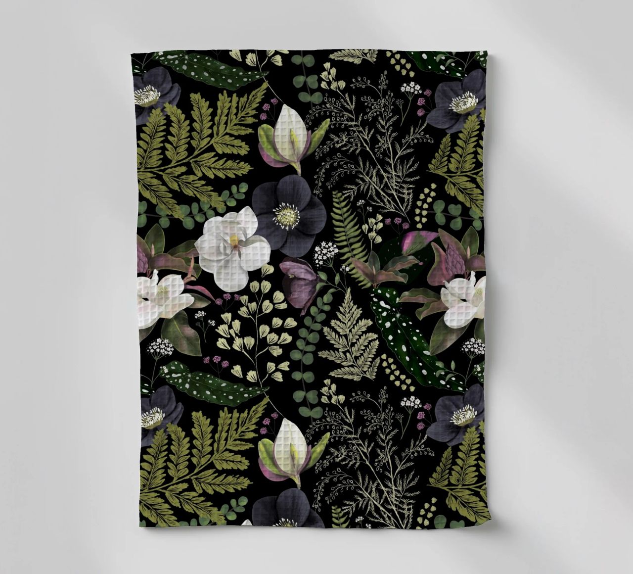 Dark Mystical Garden Botanical Pattern canovaccio da cucina da anisillustration