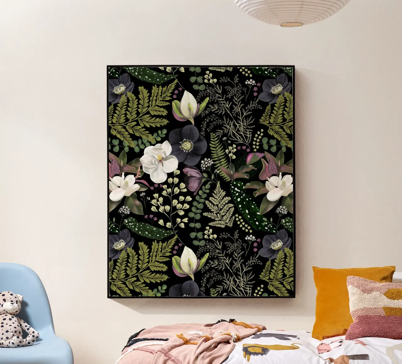 Dark Mystical Garden Botanical Pattern plexiglass da anisillustration