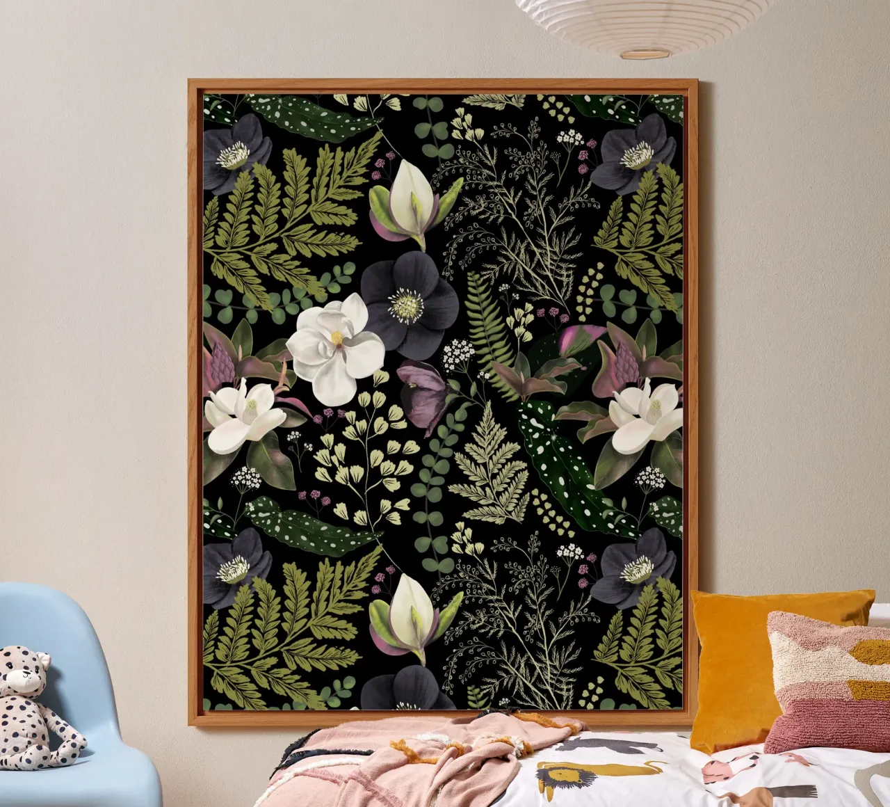 Dark Mystical Garden Botanical Pattern pannello forex da anisillustration