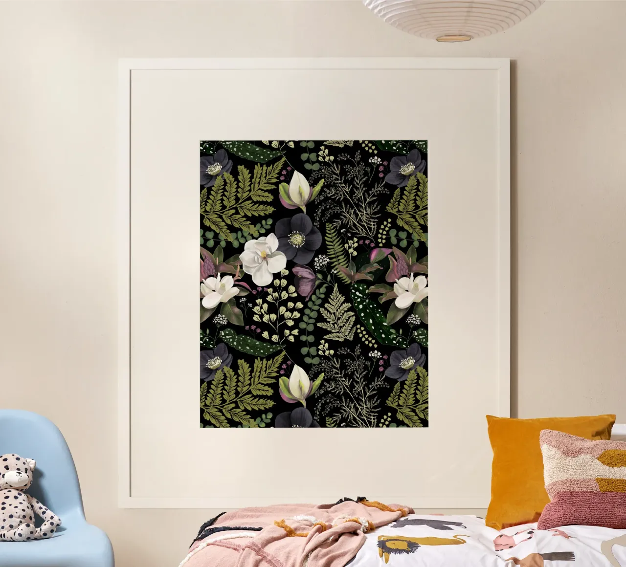 Dark Mystical Garden Botanical Pattern carta hahnemühle da anisillustration