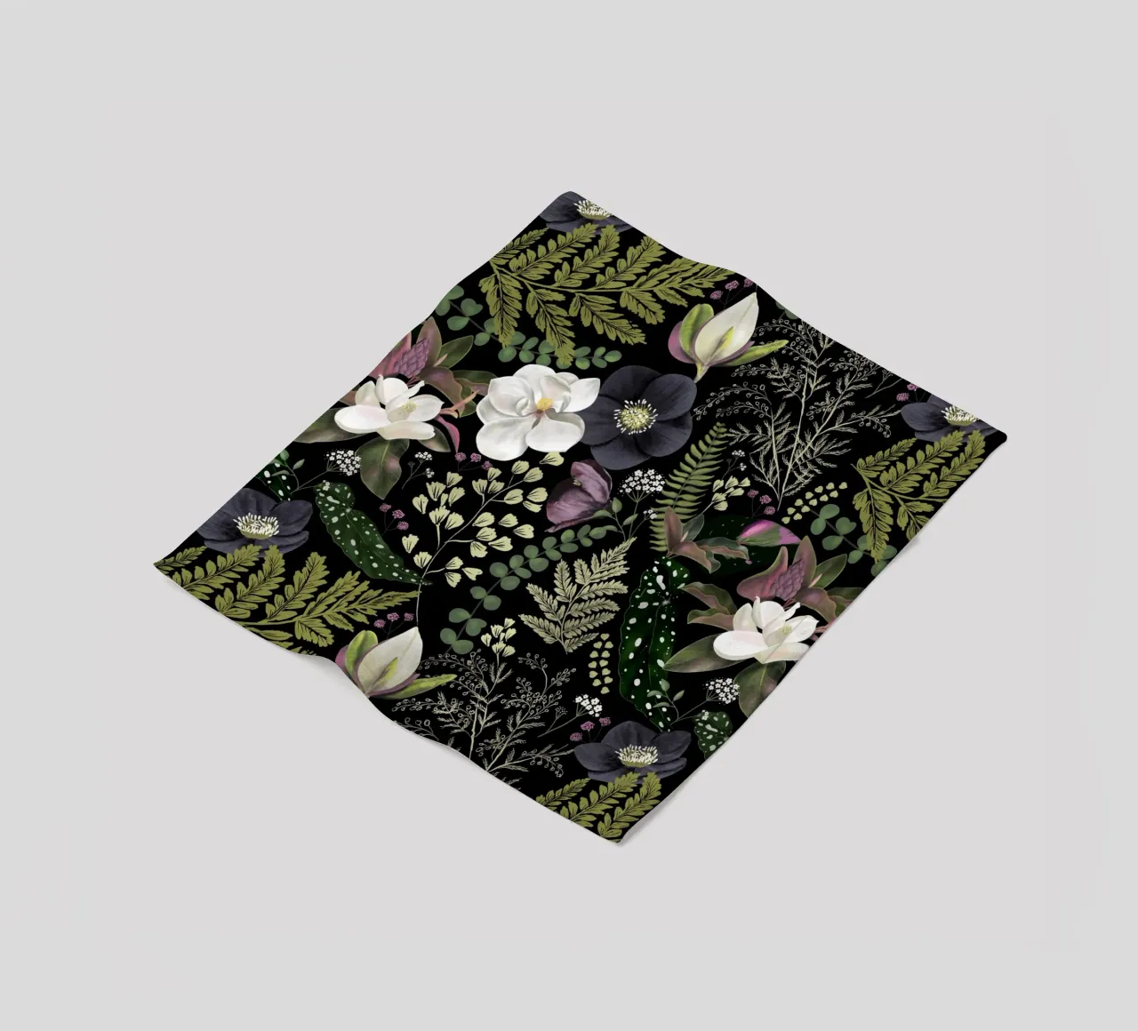 Dark Mystical Garden Botanical Pattern manta de franela de anisillustration