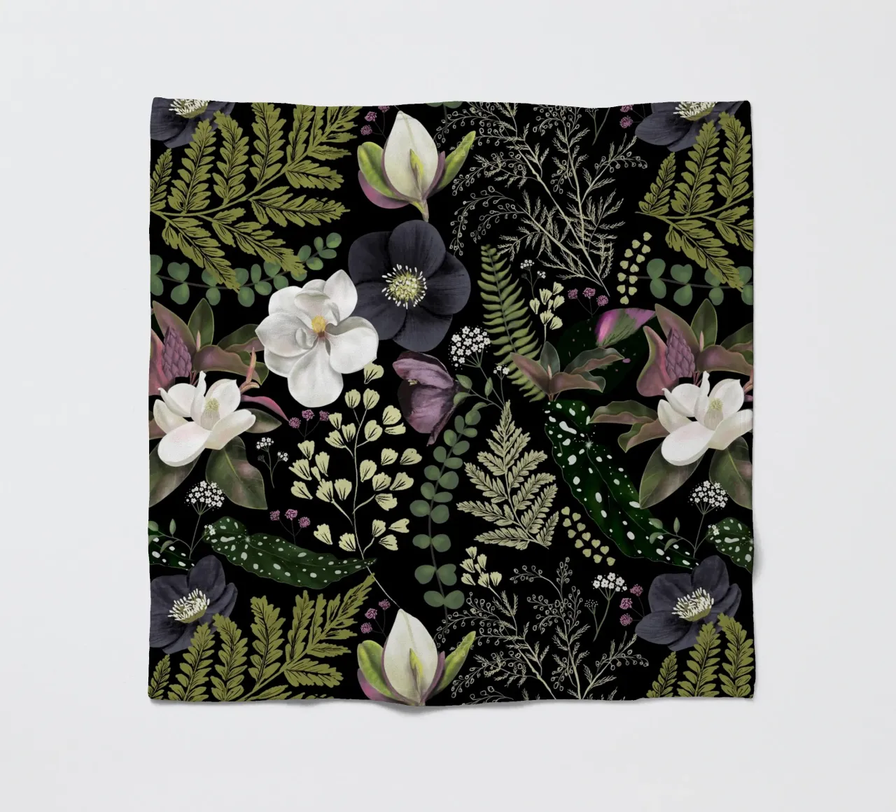 Dark Mystical Garden Botanical Pattern manta de franela de anisillustration
