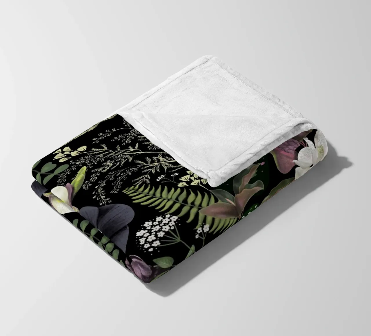 Dark Mystical Garden Botanical Pattern manta de franela de anisillustration