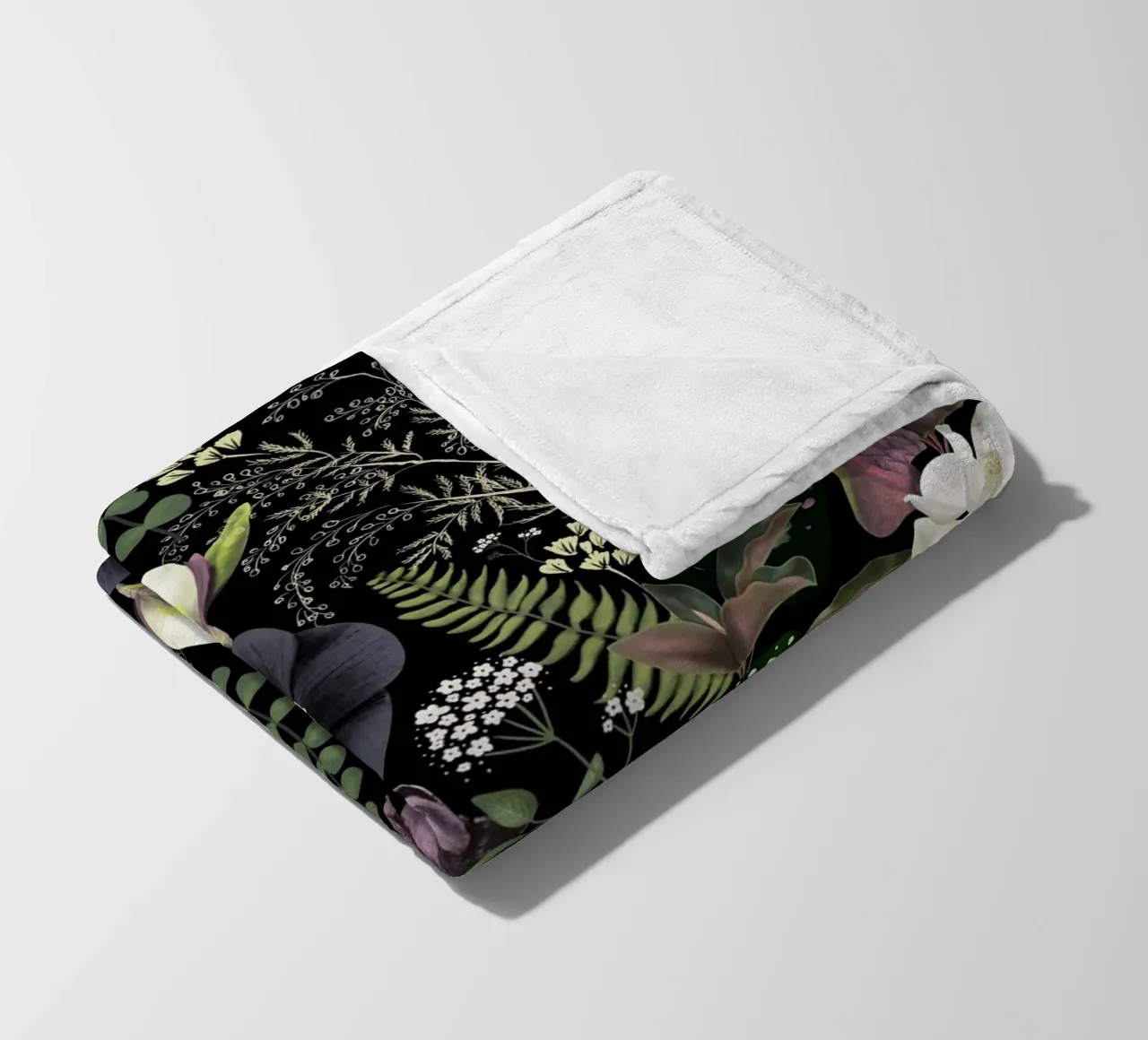 Dark Mystical Garden Botanical Pattern manta de franela de anisillustration