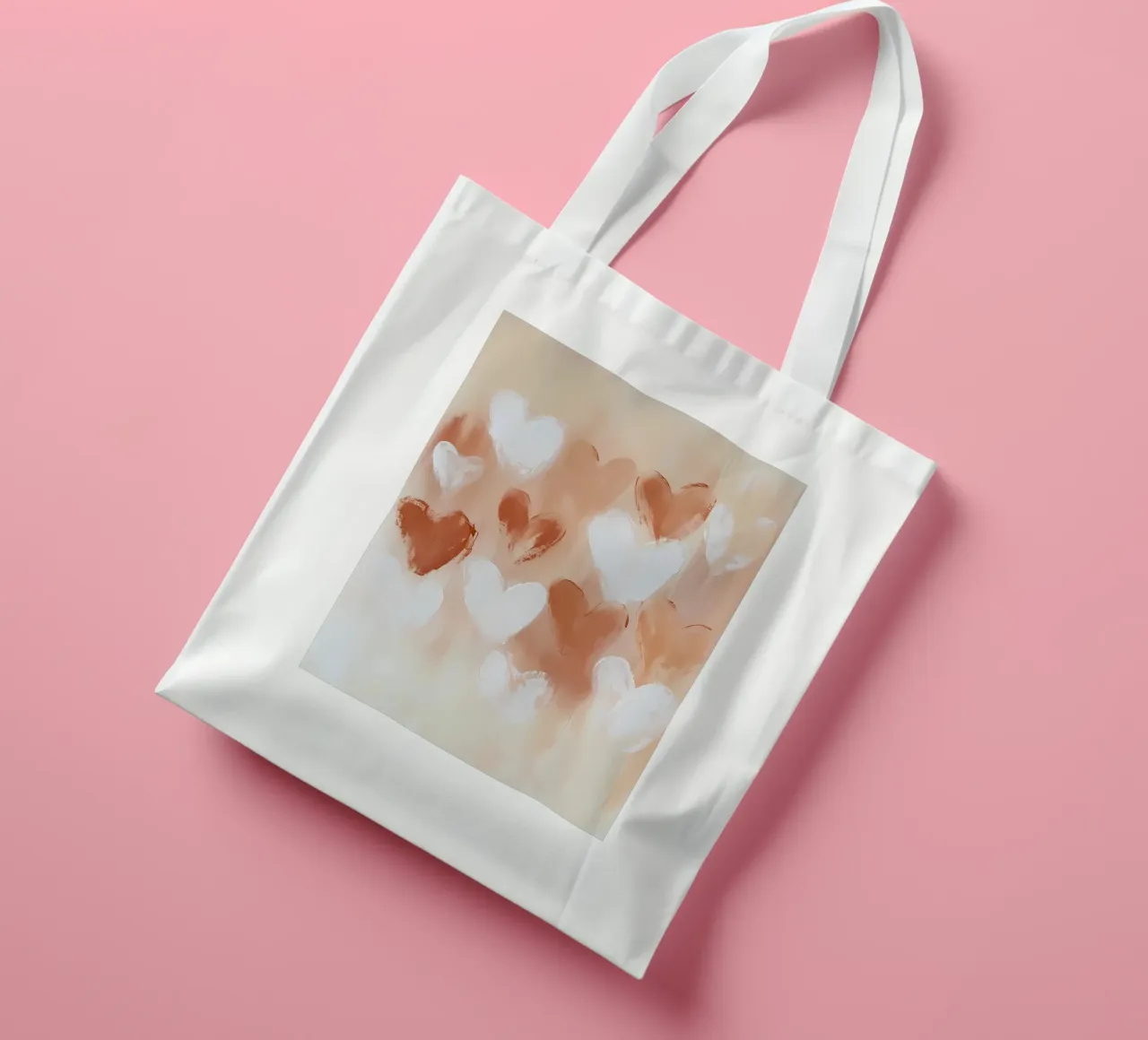 Neutral Hearts tote bag by IamHomeStudio