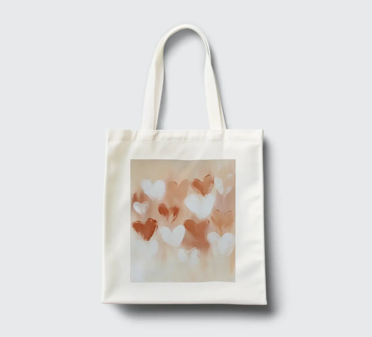 Neutral Hearts tote bag by IamHomeStudio