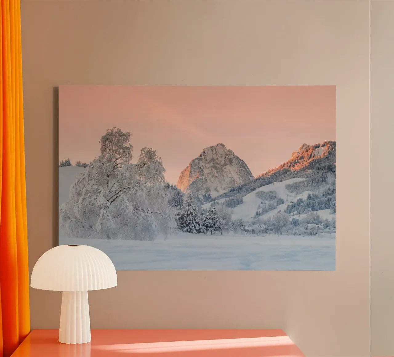Alba invernale in Svizzera tela con Cornice a cassetta da Marcel Bisig