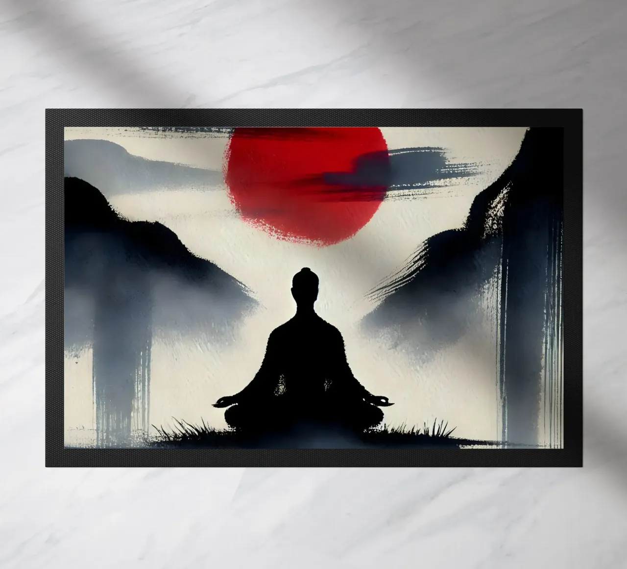 Meditazione - Stile Sumi-e zerbino da spiritual