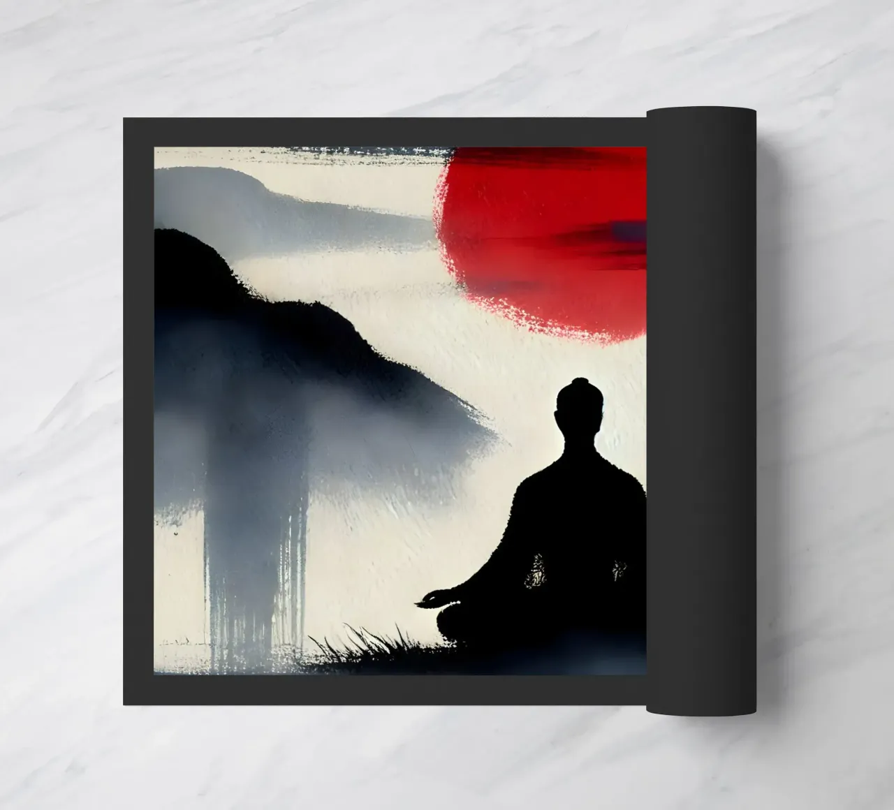 Meditazione - Stile Sumi-e zerbino da spiritual