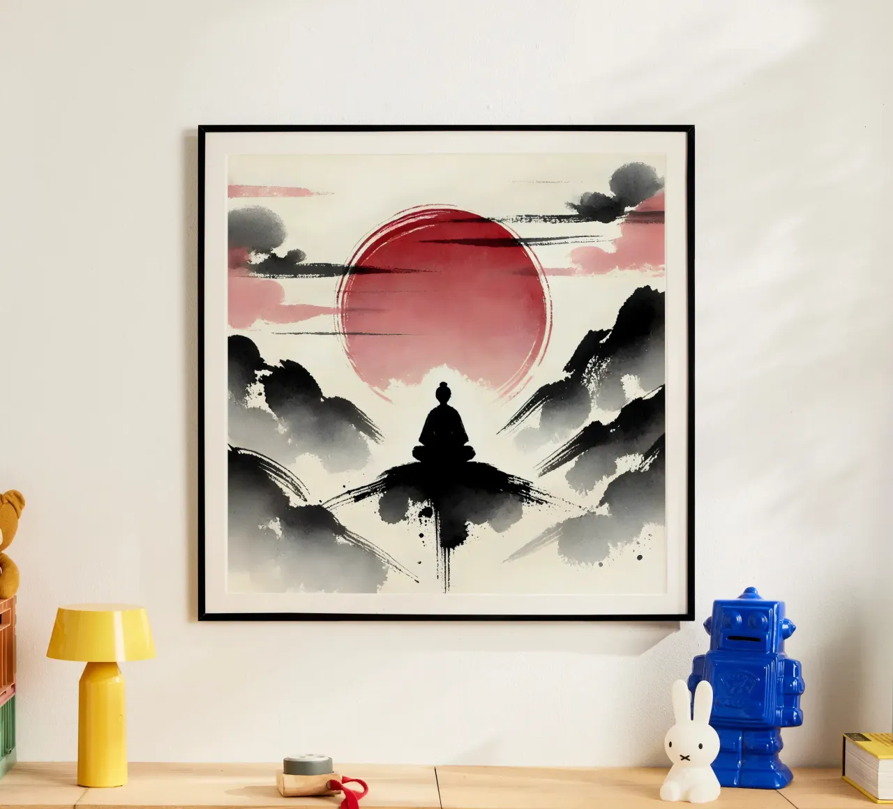 Meditación - estilo Sumi-e poster de spiritual