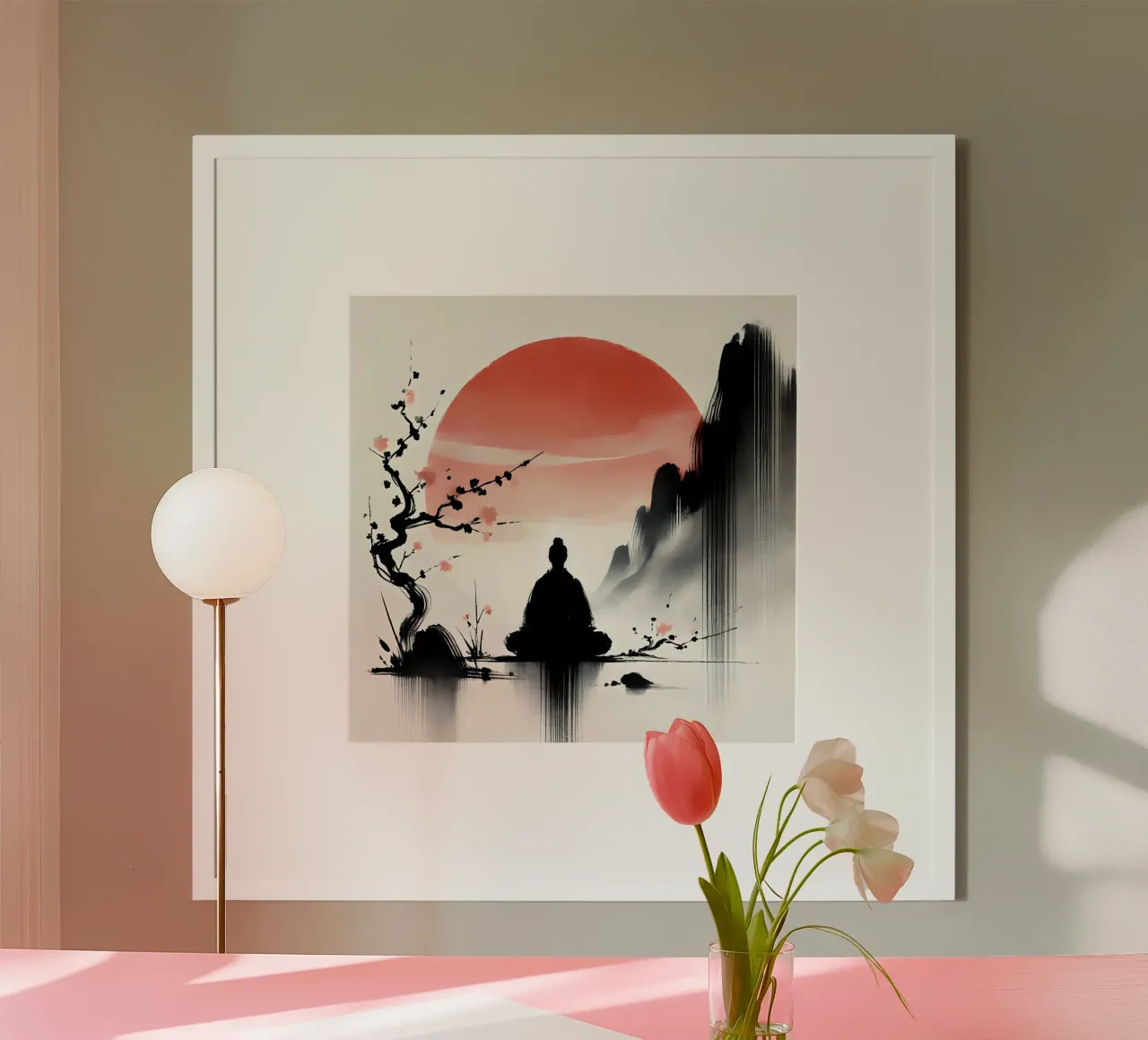 Meditazione - Stile Sumi-e poster da spiritual