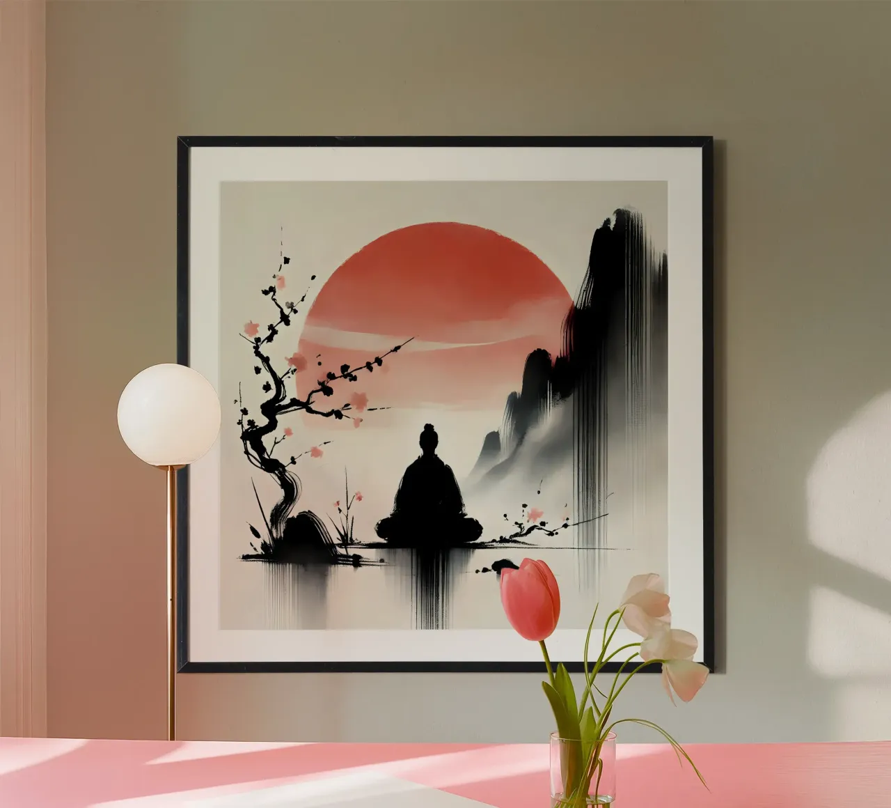 Meditazione - Stile Sumi-e poster da spiritual